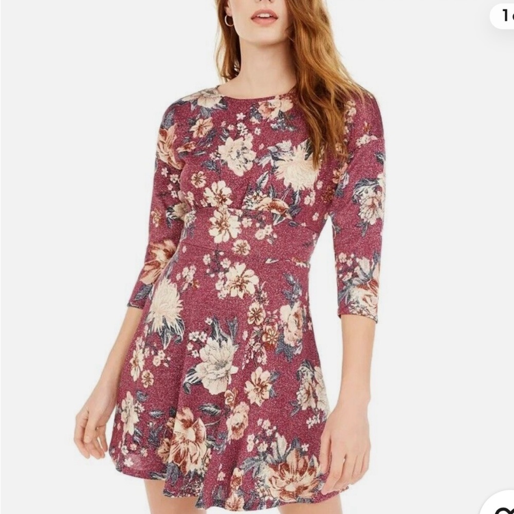 Gorgeous JUNIORS BEBOP SPARKLE FLORAL SWING DRESS XXS